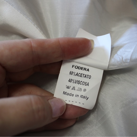 Italian made women’s jacket, textured blue fabric - Picture 4 of 9